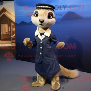 Navy Meerkat maskot kostume...