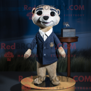 Navy Meerkat maskot kostume...