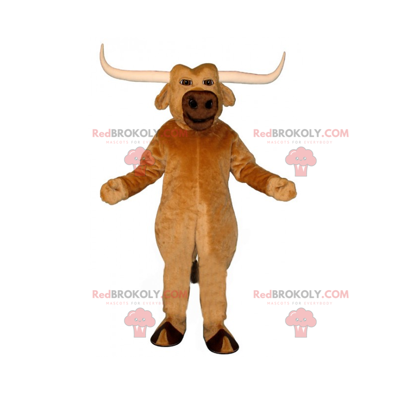 Büffelmaskottchen mit großen Hörnern - Redbrokoly.com