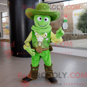Limegrøn Cowboy maskot...