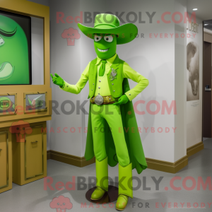 Limegrøn Cowboy maskot...