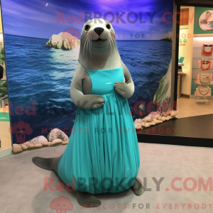 Cyan Sea Lion mascot...