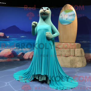 Cyan Sea Lion mascot...