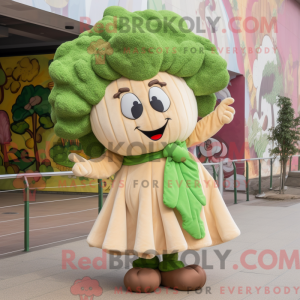 Tan Broccoli mascot costume...