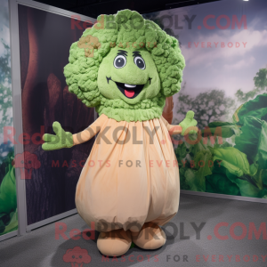 Tan Broccoli mascot costume...