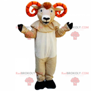 Mascota de búfalo con cuernos de naranja - Redbrokoly.com