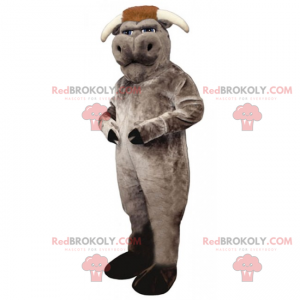 Graues Büffelmaskottchen - Redbrokoly.com