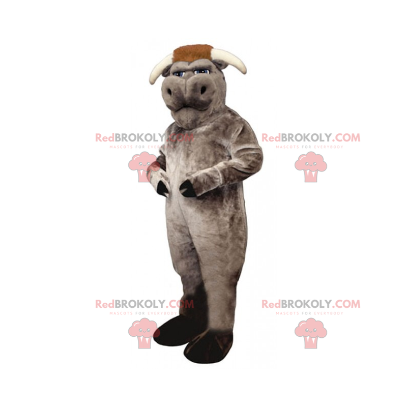 Graues Büffelmaskottchen - Redbrokoly.com