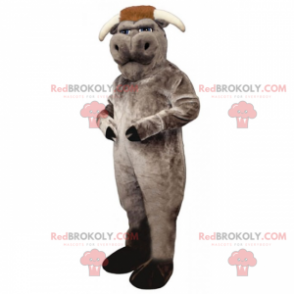 Mascote de búfalo cinza - Redbrokoly.com
