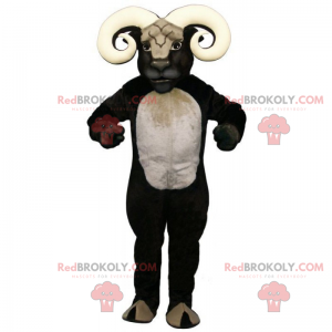 Mascota de búfalo blanco y negro - Redbrokoly.com