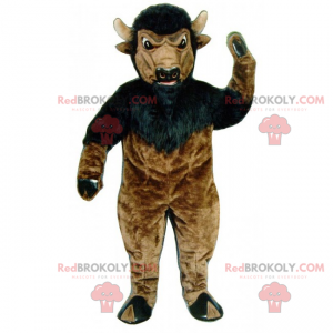 Sort og brun buffalo maskot - Redbrokoly.com