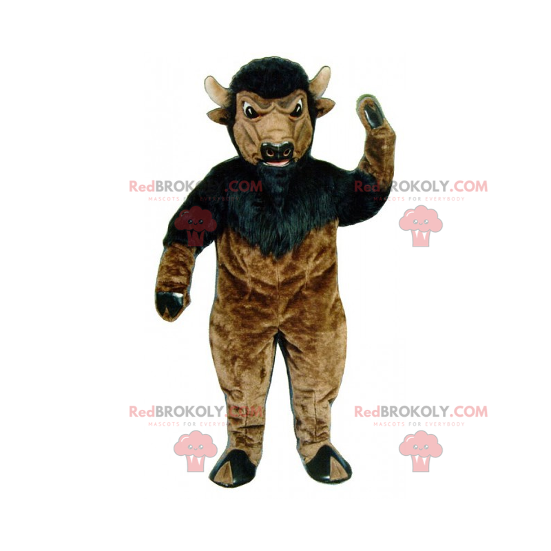 Mascote de búfalo preto e marrom - Redbrokoly.com