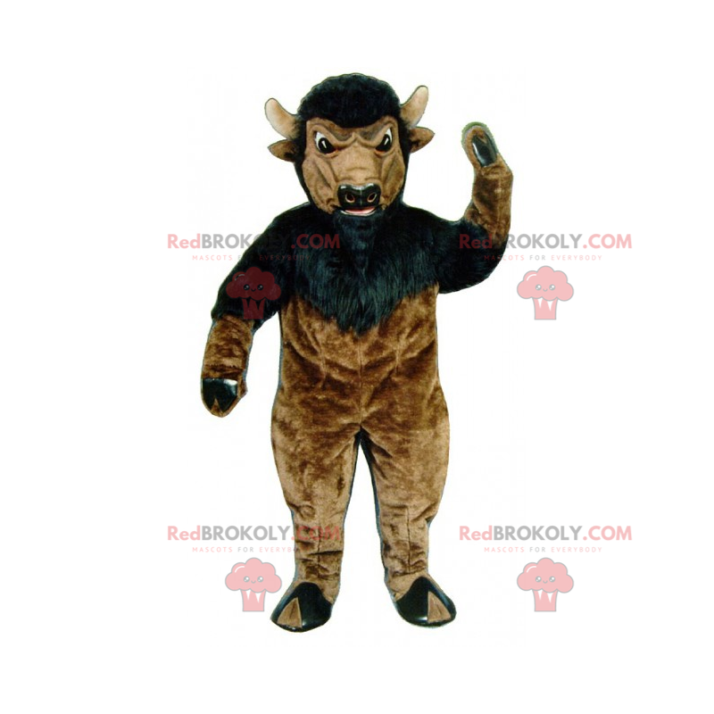 Schwarzes und braunes Büffelmaskottchen - Redbrokoly.com