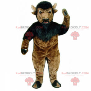 Mascotte di bufalo nero e marrone - Redbrokoly.com