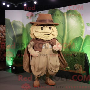 Brown Cabbage Leaf maskot...