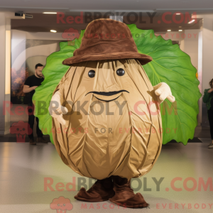 Brown Cabbage Leaf maskot...