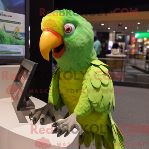 Lime Green Parrot mascot...