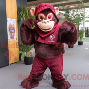 Maroon Chimpanzee mascot...
