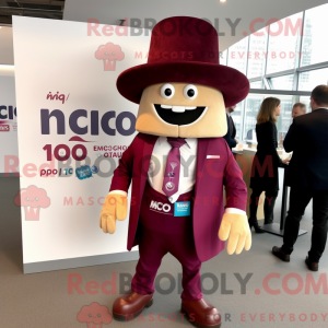 Maroon Tacos mascot costume...