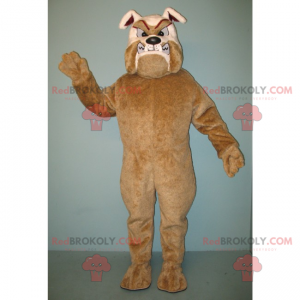 Mascote bulldog raivoso marrom e bege - Redbrokoly.com