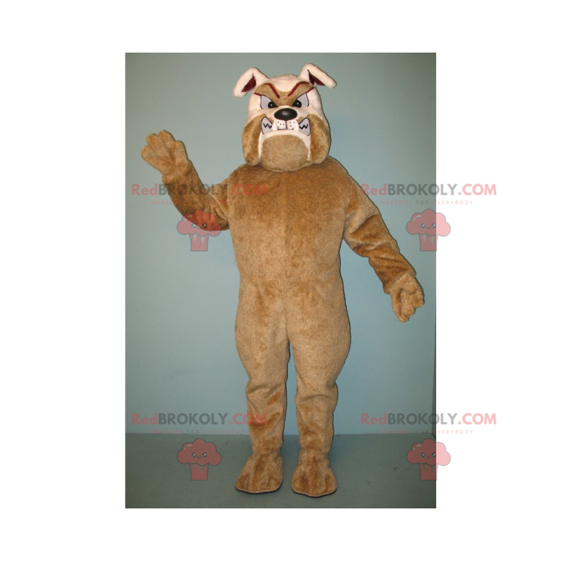 Brun og beige rabiat bulldog maskot - Redbrokoly.com