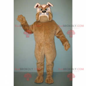 Brun och beige rabiat bulldogmaskot - Redbrokoly.com