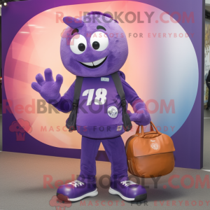 Purple Handball Ball mascot...