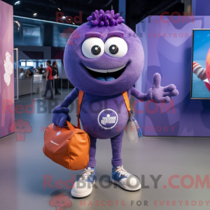 Purple Handball Ball mascot...
