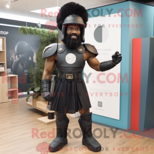 Sort Spartan Soldier maskot...