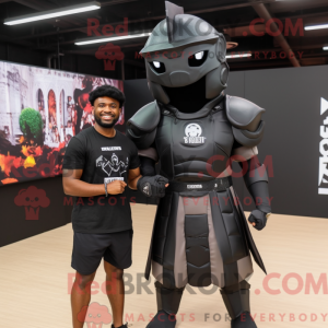 Sort Spartan Soldier maskot...