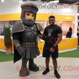 Sort Spartan Soldier maskot...