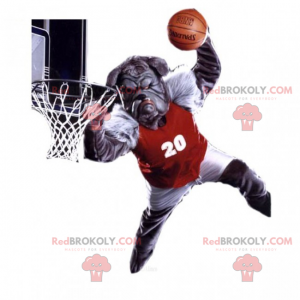 Mascotte de bulldog joueur de basket - Redbrokoly.com