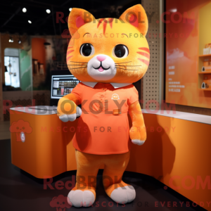 Orange Cat mascot costume...