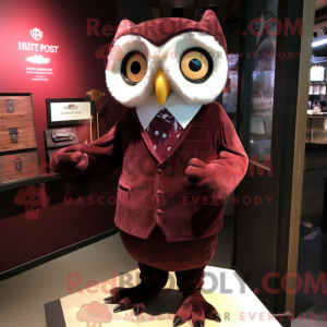Maroon Owl-mascottekostuum...