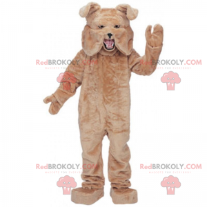 Mascotte de bulldog marron très joyeux - Redbrokoly.com