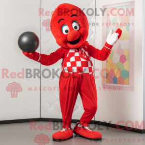 Rode Juggle-mascottekostuum...