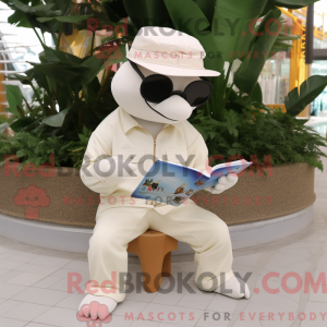 Cream Dolphin mascot...