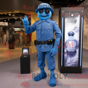 Blauer Soldat Maskottchen...