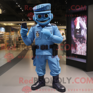 Blauer Soldat Maskottchen...