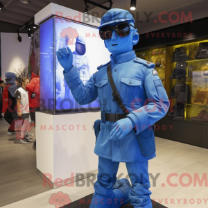 Blue Army Soldier maskot...