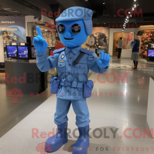 Blue Army Soldier maskot...