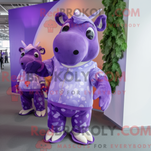 Paars Tapir-mascottekostuum...