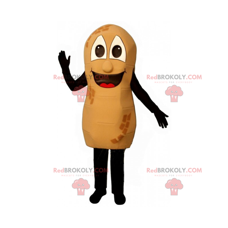 Mascote de amendoim com cara sorridente - Redbrokoly.com