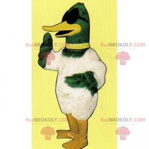 Mascote de pato com óculos escuros - Redbrokoly.com