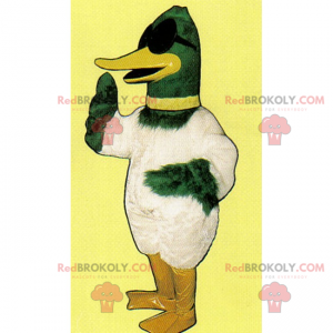 Mascotte de canard aux lunettes noires - Redbrokoly.com