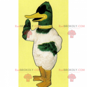 Mascote de pato com óculos escuros - Redbrokoly.com