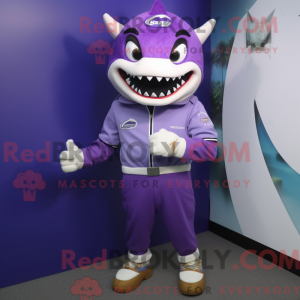 Lilla Shark maskot kostume...