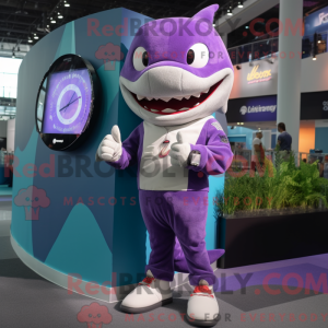 Lilla Shark maskot kostume...
