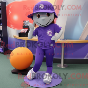 Purple Baseball Ball mascot...