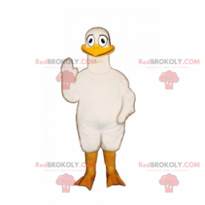 Mascota del pato blanco y sonriente - Redbrokoly.com